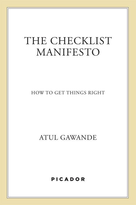 The Checklist Manifesto: How to Get Things Right ebook cover