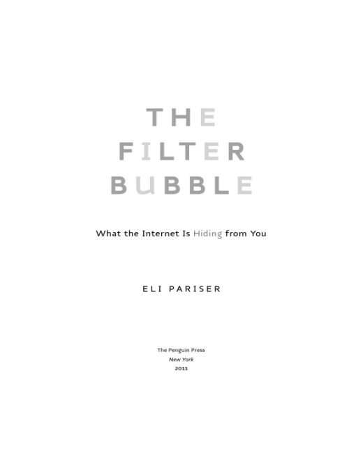 The Filter Bubble: What the Internet Is Hiding from You ebook cover
